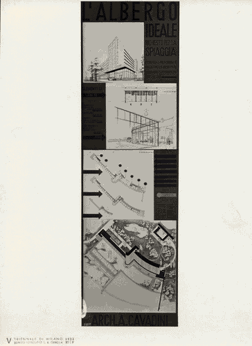Image for V Triennale - Mostra internazionale di architettura moderna - I° galleria dell'Italia - Progetti di edifici tipici - Alberghi - Albergo per stazioneclimatica di Agostino Cavadini