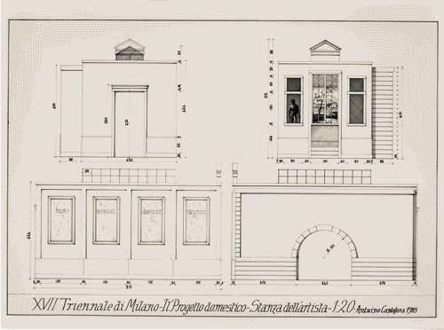 Image for Il progetto domestico - Disegno de La stanza dell'artista di Arduino Cantafora