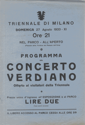 Image for Volantino, di colore azzurro, del "Programma del Concerto Verdiano"