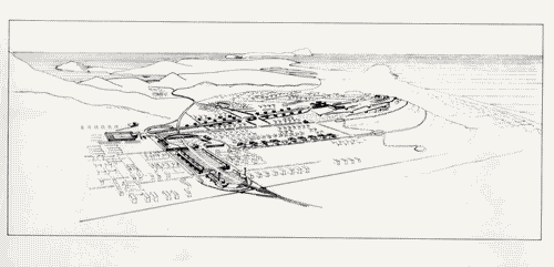 Image for Le città immaginate - Nove progetti per nove città. Sezione progettuale -Napoli (Interventi per il progetto Pozzuoli) - Veduta a volo d'uccello delnuovo quartiere di Monterusciello di Joan Busquets
