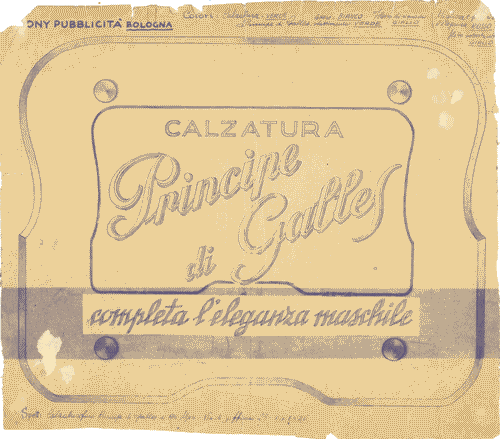 Image for Bozzetto per insegna pubblicitaria "Calzatura Principe di Galles completa l'eleganza maschile"
