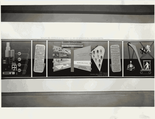 Image for VIII Triennale - Sezioni estere - Belgio - Terza parte. Grafica - Pannello Analisi del costo di un alloggio, dei servizi urbani e dell'VIII Triennale - Arredamento