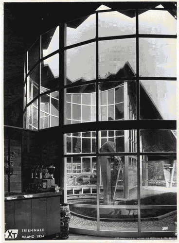 Image for X Triennale - Parco Sempione - Padiglione per soggiorno - Ico Parisi - Silvio Longhi - Luigi Antonietti - Scultura in cemento "Grande motivo" - Francesco Somaini