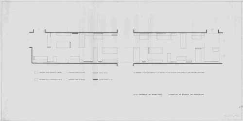 Image for Mostra degli Studi sulle Proporzioni. Area espositiva con indicazione delle vetrine e dei pannelli
