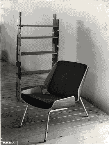 Image for X Triennale - Mostra del mobile singolo - Poltrona e libreria componibile degli architetti Vittorio Gregotti, Lodovico Meneghetti, Giotto Stoppino