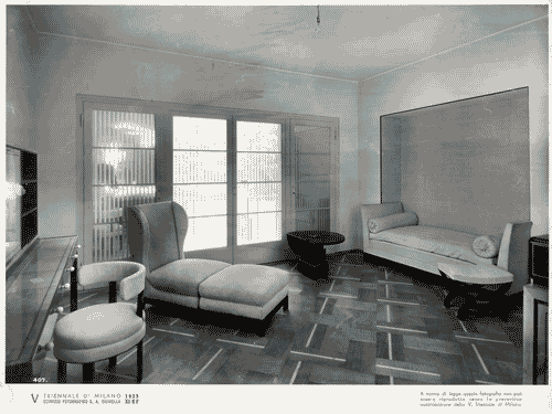 Image for V Triennale - Mostra dell'abitazione - Villa di campagna di Mino Fiocchi, Emilio Lancia, Michele Marelli e Giuseppe Serafini - Boudoir