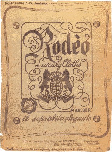 Image for Bozzetto per insegna pubblicitaria "Rodèo Luxury Cloths. Il soprabito elegante"