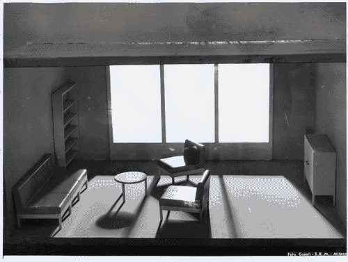 Image for VIII Triennale - Mostra dell'abitazione - Seconda parte. Diorama di soleggiamento - Soleggiamento di una stanza orientata verso Sud, alle ore 12.00 del solstizio del 21 dicembre