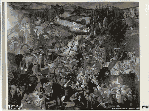 Image for VI Triennale - Priorità italiche in arte - Dipinto "La battaglia di S. Martino" di Corrado Cagli