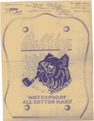 Image for Bozzetto per insegna pubblicitaria "Bulldog Waterproof all cotton Makò"