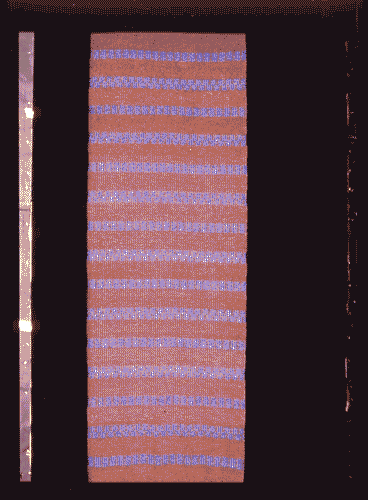 Image for Tappeto in tre parti, tessuto in fibra di lino marrone e plastica blu