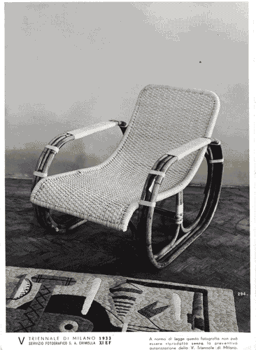 Image for V Triennale - Arti decorative e industriali - Sala dell'E.N.A.P.I. - Mobili di vimini-paglia-raphia - Poltrona da piroscafo