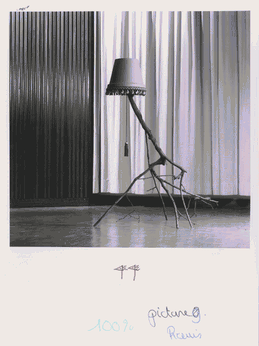 Image for Lampada in quercia e terracotta