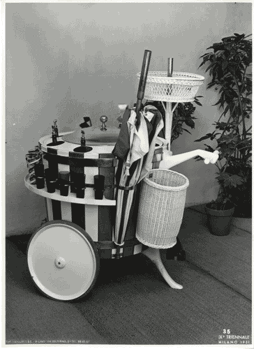 Image for IX Triennale - Abitazione - Alloggio n. 8: interno di casa per vacanze - Renato G. Angeli - Ico Parisi - Gianni Saibene - Carrello Bar da giardino