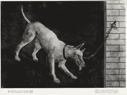 Image for V Triennale - Pittura murale e scultura decorativa - Passaggio fra la sala delle ceramiche e il Salone delle cerimonie - Pittura "cane alla catena"di Alberto Salietti