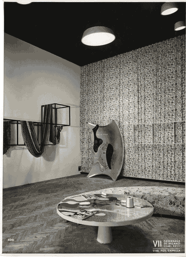 Image for Allestimento della Sala dell'Ital-Viscosa nella mostra dei tessuti e dei ricami