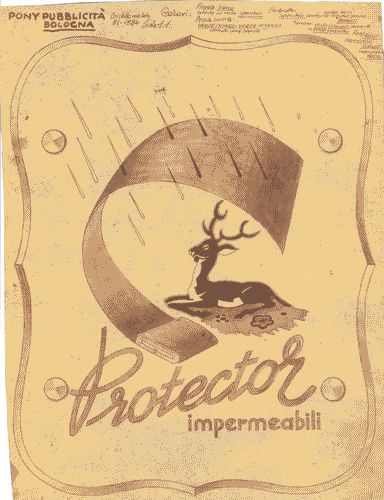 Image for Bozzetto per insegna pubblicitaria "Protector impermeabili"