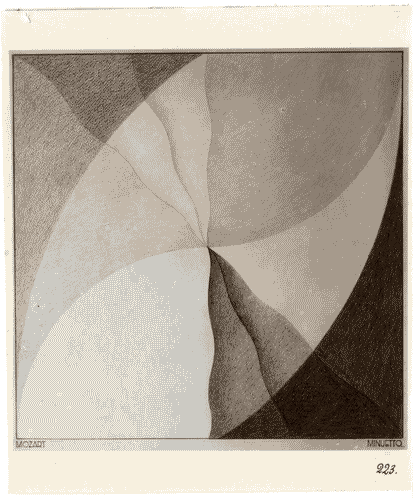 Image for III Biennale - Sala dell'atelier di Varedo di Gaetano Borsani - Salotto di Gino Maggioni - Disegno "Mozart-Minuetto" di Ugo Galetti