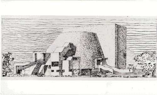 Image for XVI Triennale - Secondo ciclo - Il progetto di architettura - Architetture italiane degli anni '70 - Prospettiva del teatro di Sciacca (Agrigento) di Giuseppe Samonà