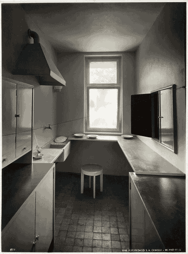 Image for V Triennale - Mostra dell'abitazione - Gruppo di elementi di case popolari di Enrico Griffini e Piero Bottoni - Cucina di un alloggio tipo di 54,80mq