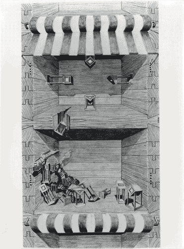 Image for XVI Triennale - Terzo ciclo - La sistemazione del design - L'interno dopo la forma dell'utile (concorso) - Disegno di Paolo Bernacca e Piero Daneo