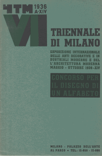 Image for Opuscolo "Concorso per il disegno di un alfabeto", 6 pagine, con il logo di Mario Sironi in copertina. La copertina è di colore verde