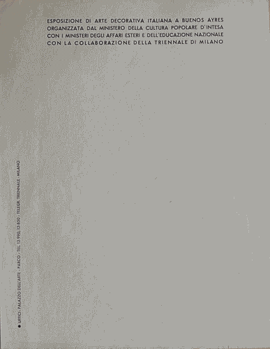 Image for Carta intestata "Esposizione di arte decorativa italiana a Buenos Ayres", fissata su un foglio di supporto insieme ad altre carte intestate per mostre all'estero