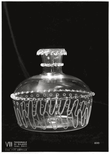 Image for VII Triennale - Mostra dell'E.N.A.P.I. - Vetri e specchi - Vaso di vetro soffiato e inciso di Gino Frattani