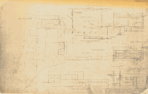 Image for Architettura ospedaliera. Lovell Health House, LA. Piano del garage. Annotazioni manoscritte