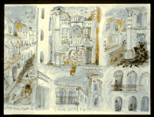 Image for XIX Triennale - Le partecipazioni internazionali - L'architettura della città - Brasile - Acquarello con vedute di Salvador de Bahia