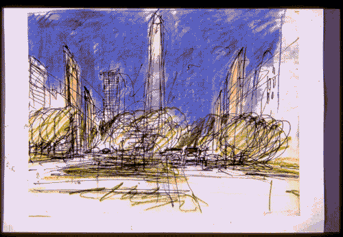 Image for XIX Triennale - Le partecipazioni internazionali - L'architettura della città - Argentina - Disegno dell'incrocio tra l'avenida de Mayo e l'avenida 9 de Julio a Buenos Aires