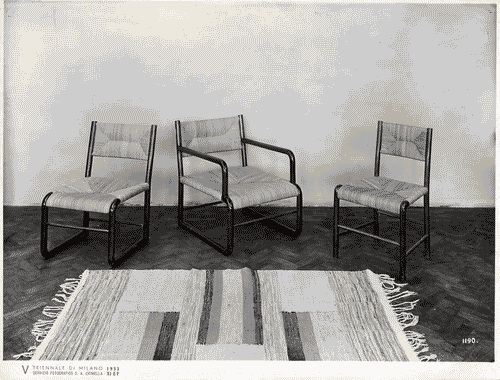 Image for V Triennale - Arti decorative e industriali - Sala dell'E.N.A.P.I. - Mobili di vimini-paglia-raphia - Sedie impagliate