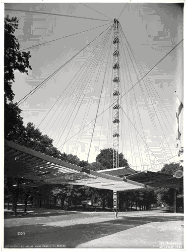 Image for IX Triennale - Sistemazione del piazzale di fronte al Palazzo dell'Arte -Falcone e pensiline frangisole - Giorgio Grando - Gianfranco Patrini