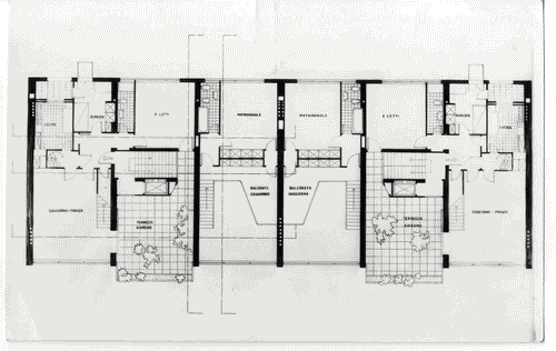 Image for IX Triennale - Quartiere sperimentale della Triennale di Milano (QT8) - Piante di alloggi tipo del progetto di casa giardino di Piero Bottoni e Mario Pucci
