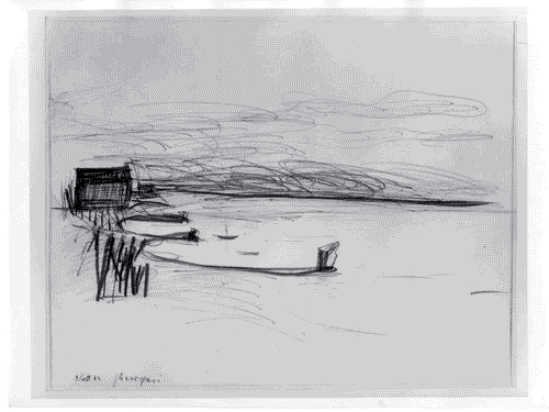 Image for Luciano Baldessari, architetto, pittore, scenografo 1896-1982 - Disegno amatita: "Villaggio dei pescatori"