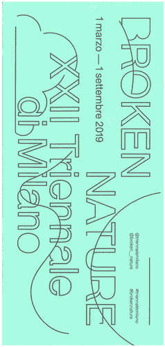 Image for Invito alla cerimonia di inaugurazione di "BROKEN NATURE. XXII Triennale di Milano", colore verde acqua