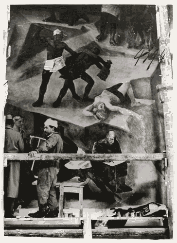 Image for V Triennale - Lavori di allestimento - Vestibolo superiore - Pittura murale "Camminare, costruire, combattere, vincere" di Esodo Pratelli