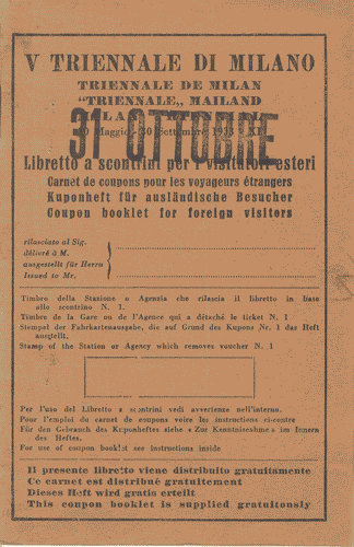Image for Libretto a scontrini con 6 buoni per l'acquisto a metà prezzo di biglietti ferroviari dalla Stazione di Confine o Porto di sbarco per visitatori esteri