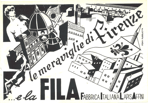 Image for Bozzetto per pubblicità "le meraviglie di Firenze ...e la FILA Fabbrica Italiani Lapis Affini"