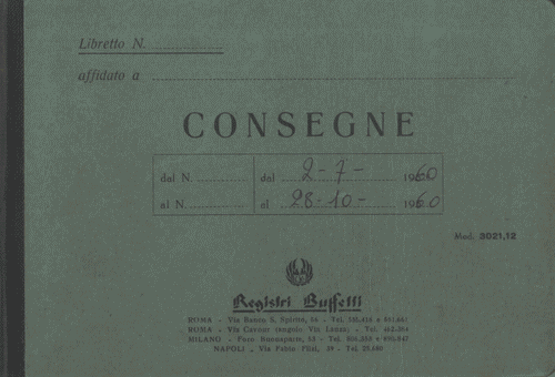 Image for Blocchetto delle "Consegne" dal 2/7/1960 al 28/10/1960