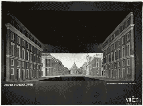 Image for VII Triennale - Mostra dell'architettura - Sezione 2°. L'architettura maggiore italiana attuale - Modello in scala di via della Conciliazione di Roma di Marcello Piacentini e Attilio Spaccarelli