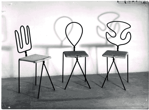 Image for X Triennale - Israele - Sedie con telaio in ferro battuto e sedile di corda - Louise Schatz