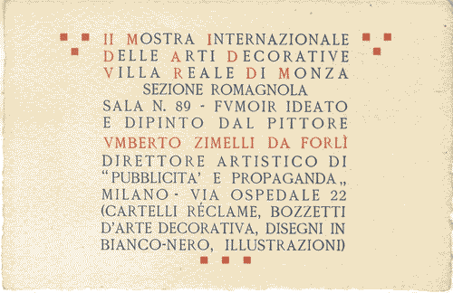 Image for Cartoncino che pubblicizza il Fumoir di Umberto Zimelli da Forlì nella Sezione Romagnola