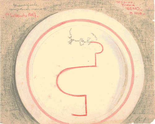 Image for Bozzetto per decoro di servizio da tavola modello "Remo"