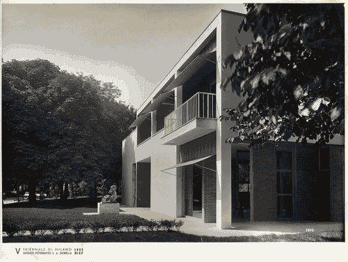 Image for V Triennale - Mostra dell'abitazione - Casa per le vacanze di un artista sul lago di Giuseppe Terragni e altri