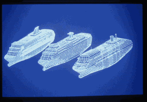 Image for La città temporanea - Navi - Elaborazione a computer della struttura di navi da crociera