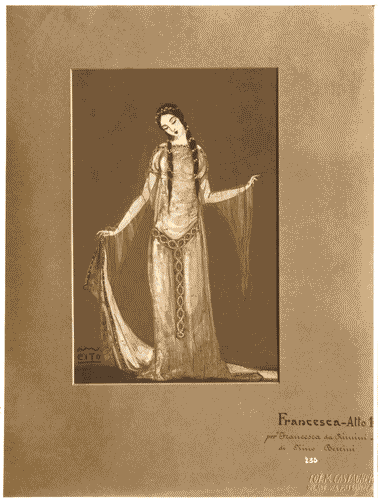 Image for II Biennale - Sezione del teatro - Sala 4 - Bozzetti per costumi teatraliper "Francesca da Rimini" di Mario Cito Filomarino