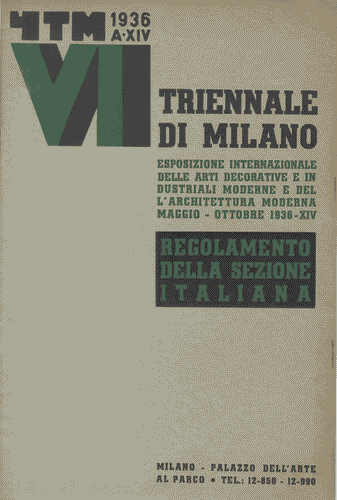 Image for Opuscolo "Regolamento della sezione italiana", 9 pagine, con il logo di Mario Sironi in copertina. La copertina è di colore grigio