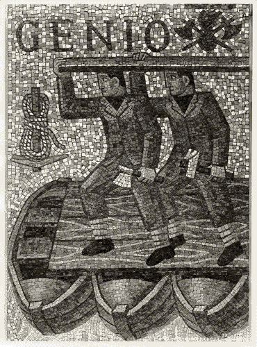 Image for VI Triennale - Mostra delle Scuole d'arte - Istituti e Scuole d'arte dello Stato - Mosaico "Genio", particolare del mosaico "Italia armata"