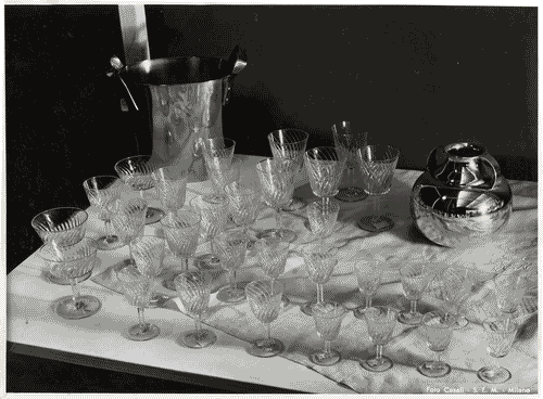 Image for VIII Triennale - Oggetti per la casa - Bicchieri in cristallo - Argenteria